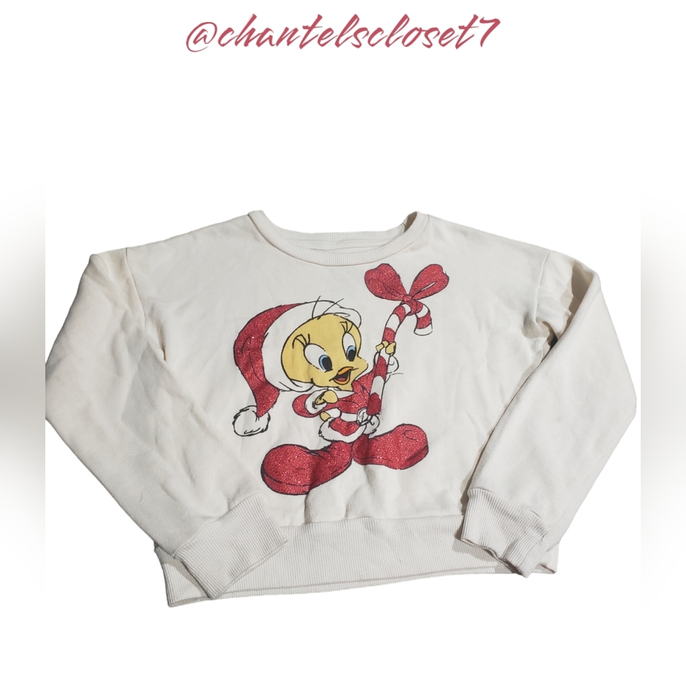 🏷2 Fo2 $20!!🏷Warner Bros. Looney Toon Brand Santa Tweetie Bird Sweater - Kids